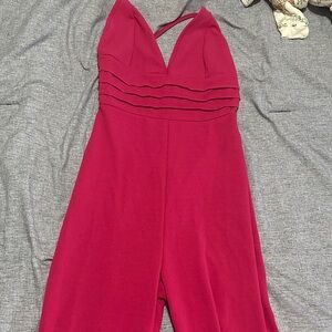 Elegant Pink Halter Jumpsuit